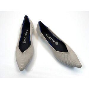 Rothy's The Point Flats in Flax Birdseye Women 8.5 Washable Knit Lightweight